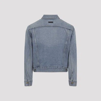Fear Of God Light Blue Denim Jacket With Button-up Front And Vintage Finish In Blue