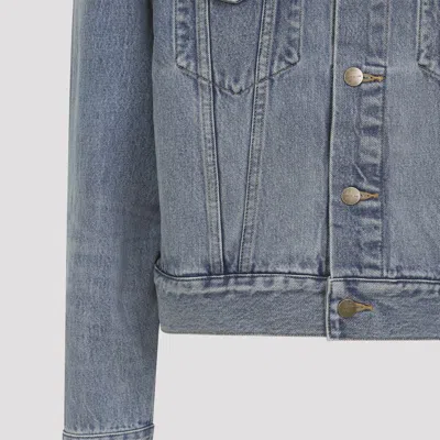 Fear Of God Light Blue Denim Jacket With Button-up Front And Vintage Finish In Blue