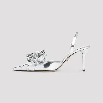 Mach&mach Mach & Mach Le Cadeau Silver Wrapped Leather Pumps In Metallic