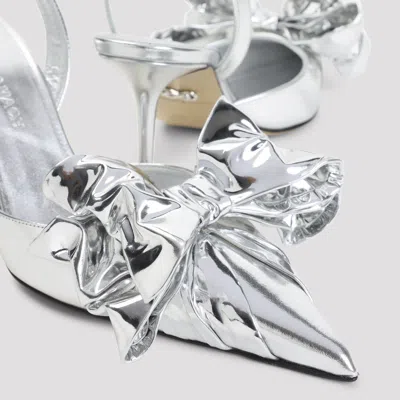 Mach&mach Mach & Mach Le Cadeau Silver Wrapped Leather Pumps In Metallic