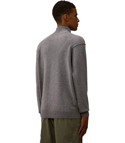 C.p. Company Knitwear Cardigan In Lambswool Grs In Gray