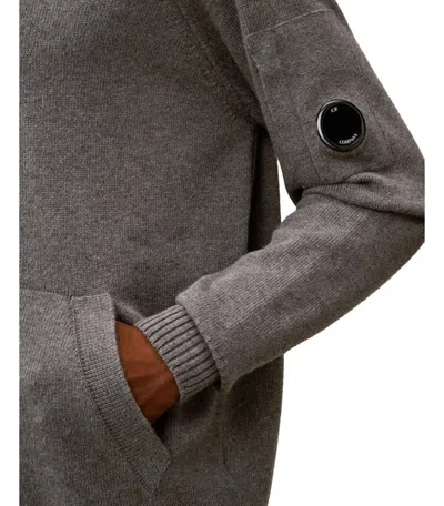 C.p. Company Knitwear Cardigan In Lambswool Grs In Gray