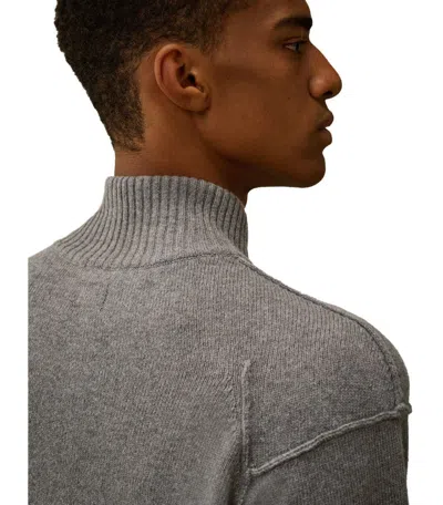 C.p. Company Knitwear Cardigan In Lambswool Grs In Gray