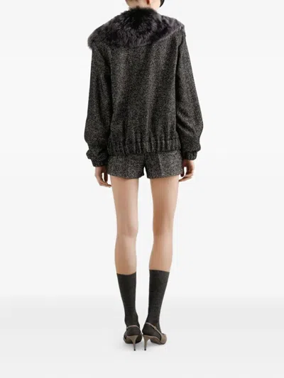 Dolce & Gabbana Chiffon Shirt With Rose Print In Brown