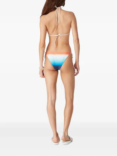 Casablanca Gardient Effect Side-tied Bikini Bottoms In Multi