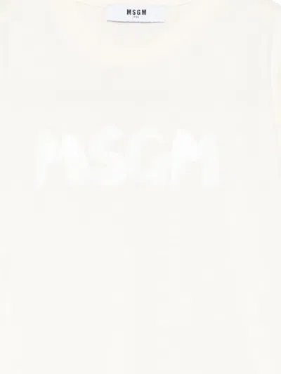 Msgm Logo-print T-shirt In White