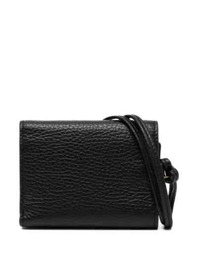 Agnès B. Tri-fold Leather Wallet In Black