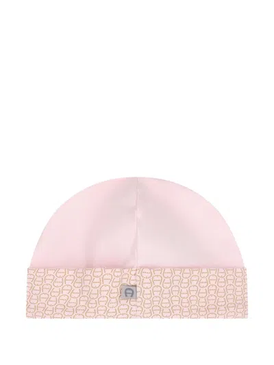 Aigner Logo-pattern Beanie Hat In Pink