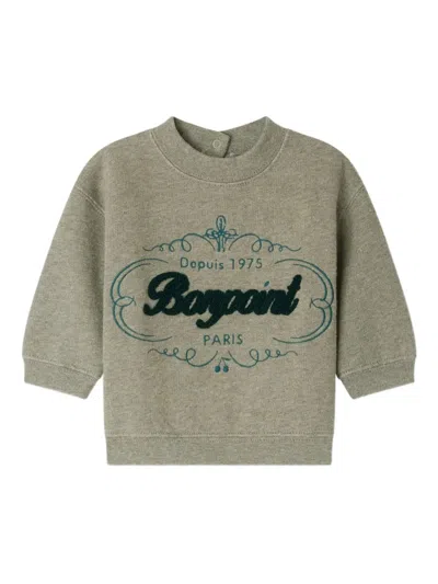 Bonpoint Grey Sweatshirt For Baby Boy With Logo In Gray