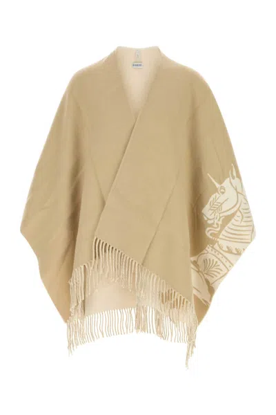 Burberry Fringe Detailing Wool Blend Cape