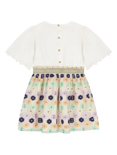 Escada Floral-motif Logo Dress In Multi