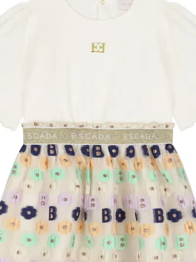 Escada Floral-motif Logo Dress In Multi