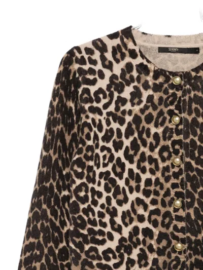 Seventy Leopard-print Button-up Cardigan In Brown