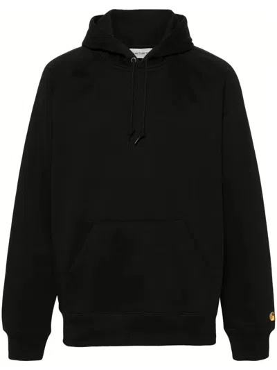 Carhartt Wip Cotton-blend Hoodie With Logo Print In Black