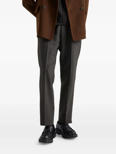 Prada Monolith Leather Loafers In Black