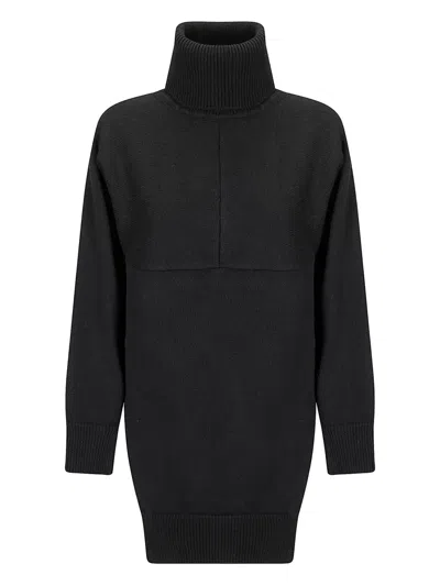 Stefano Mortari Asymmetric Hem Wool Turtleneck Sweater In Black