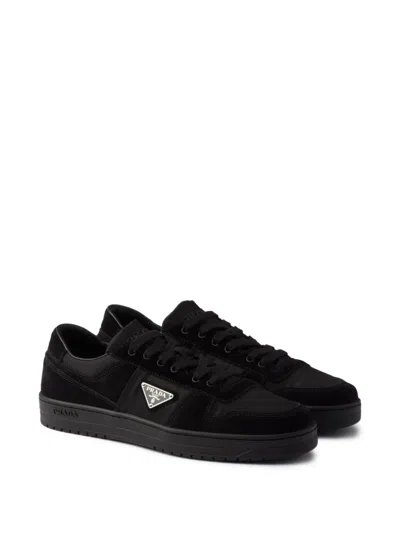 Prada Downtown Logo Low Top Sneaker In Black