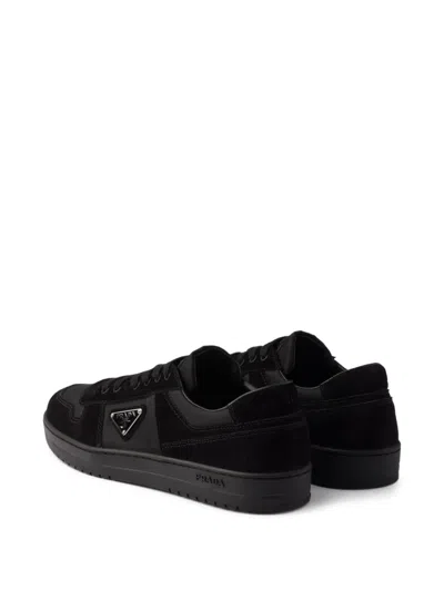 Prada Downtown Logo Low Top Sneaker In Black