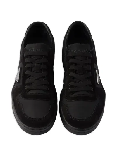 Prada Downtown Logo Low Top Sneaker In Black