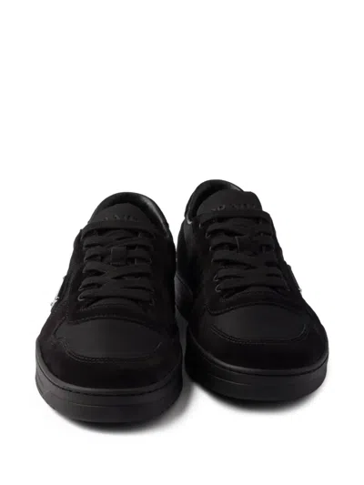 Prada Downtown Logo Low Top Sneaker In Black