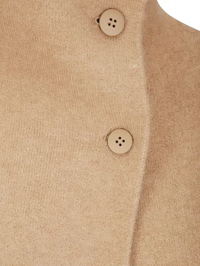 Boboutic Double-breasted High Collar Jacket With Knitted Texture In Brown