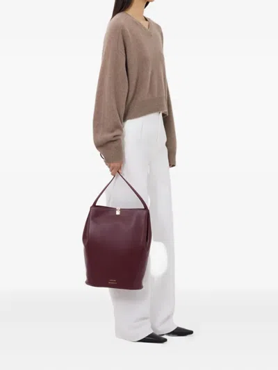 Loulou De Saison Anzor Lds V-neck Ribbed-detail Sweater In Brown