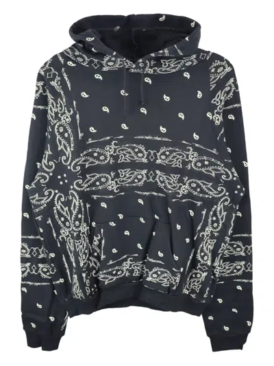 The World Is Yours Paisley-print Hoodie In Black