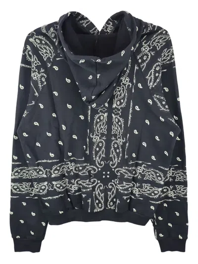 The World Is Yours Paisley-print Hoodie In Black