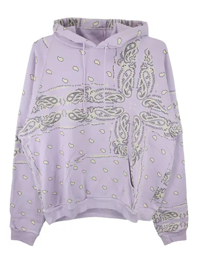 The World Is Yours Paisley-print Hoodie In Purple