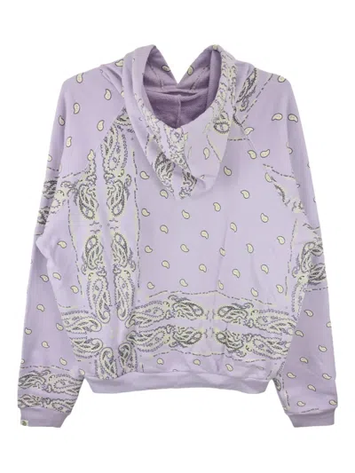 The World Is Yours Paisley-print Hoodie In Purple