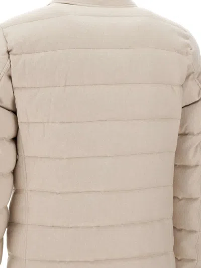 Herno Quilted Buttoned Jacket In Neutral