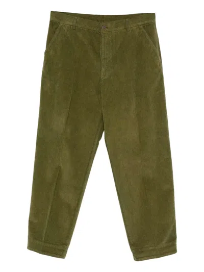 Cellar Door Fadi Trousers Corduroy Fabric Belt Loops In Green