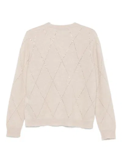 Seventy Diamond-pattern Sequin-embellished Sweater In Neutral