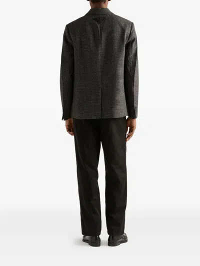 Prada Triangle-logo Cotton Trousers In Black