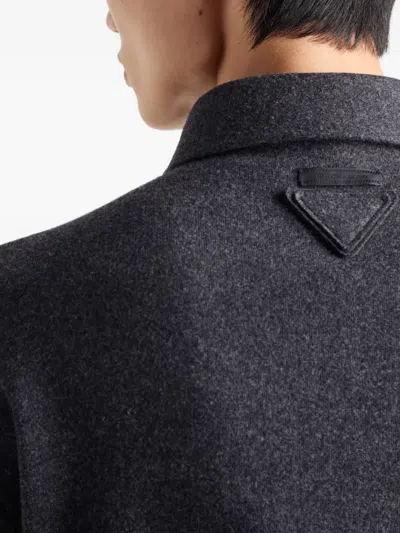 Prada Patch-pocket Button Shirt In Gray