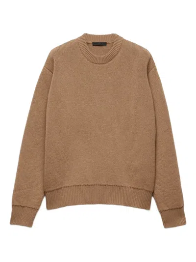 Prada Cashmere Crew-neck Sweater In Brown
