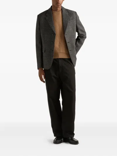 Prada Cashmere Crew-neck Sweater In Brown