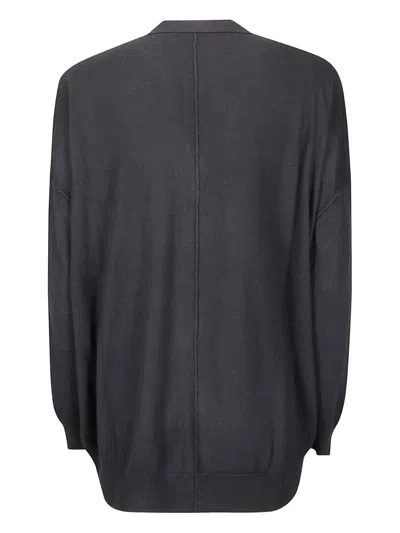 Stefano Mortari V-neck Button-down Cardigan With Asymmetrical Hem In Black