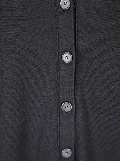 Stefano Mortari V-neck Button-down Cardigan With Asymmetrical Hem In Black