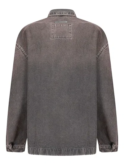 7 For All Mankind Long-sleeved Casual Shirt With Snap Button Closure In Gray