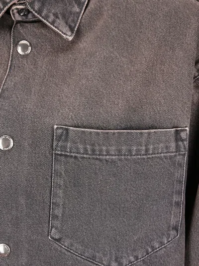 7 For All Mankind Long-sleeved Casual Shirt With Snap Button Closure In Gray