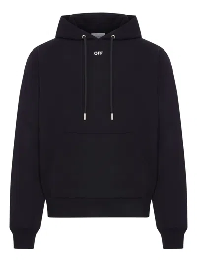 Off-white Hooded Sweatshirt Featuring Graphic Print In Black
