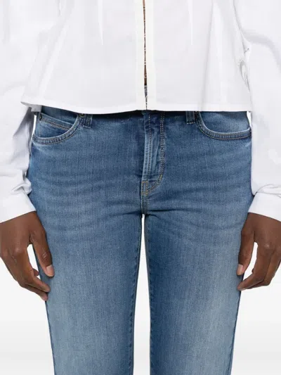 PARIS 褪色效果水洗牛仔裤