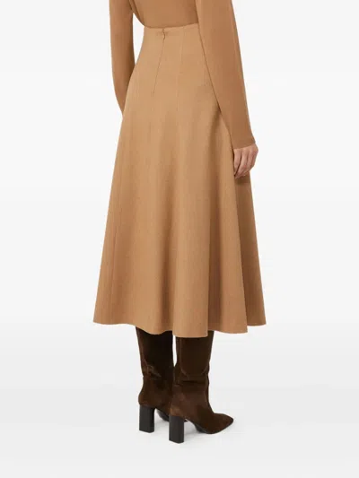 Max Mara Womens Camel Geneve A-line Wool Midi Skirt In Brown