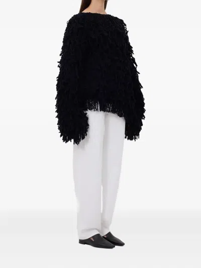 Loulou De Saison Gabin Fringe Sweater In Black