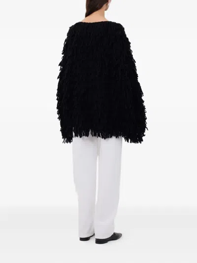 Loulou De Saison Gabin Fringe Sweater In Black
