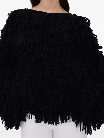 Loulou De Saison Gabin Fringe Sweater In Black
