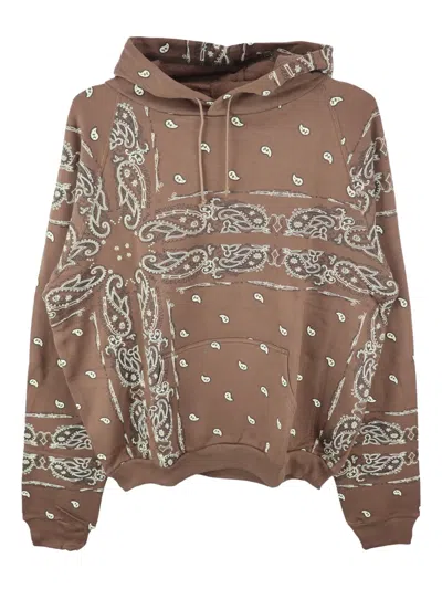 The World Is Yours Paisley-print Hoodie In Brown