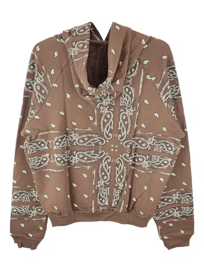 The World Is Yours Paisley-print Hoodie In Brown