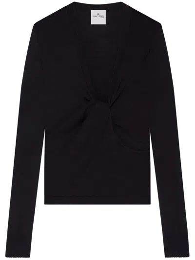 Courrèges Twist-detailing Shirt In Black